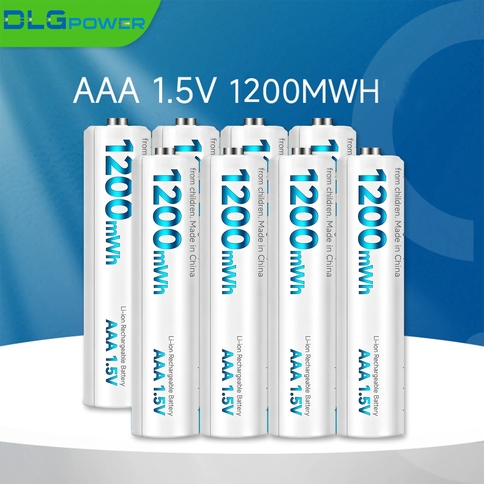DLGPOWER 4-Slot 1.5V AAA 1200mWh Smart Charging Lithium Battery Rechargeable Charger Set 1.5V Li-ion Electric Toy Batteries