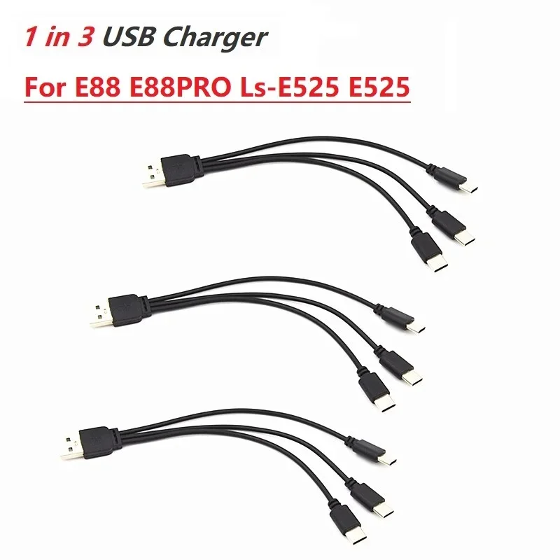 1in3 USB Charger One to Three with Three Micro Interface For E88 E88PRO Ls-E525 E525 E99 P1 K3 S1 P8 Uav Drone Battery