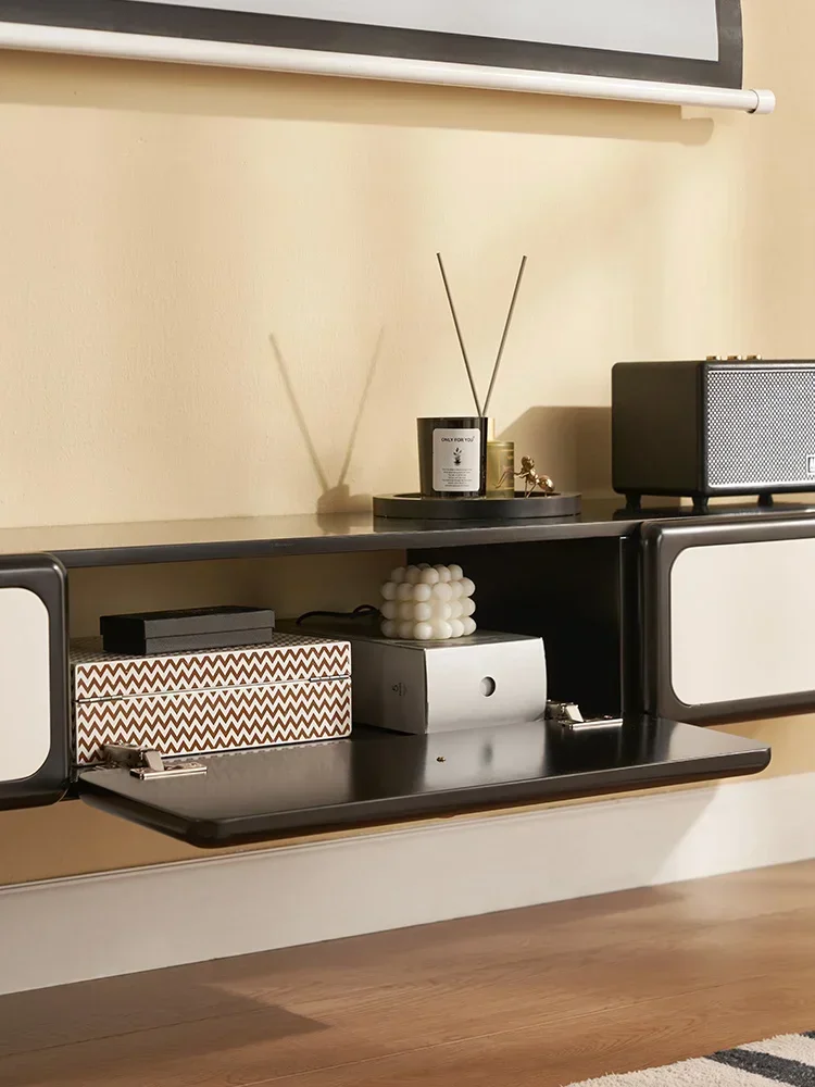 

Practical Practical TV Cabinet Cream Air Suspension All Solid Wood Vintage TV Cabinet Hanging Living Room