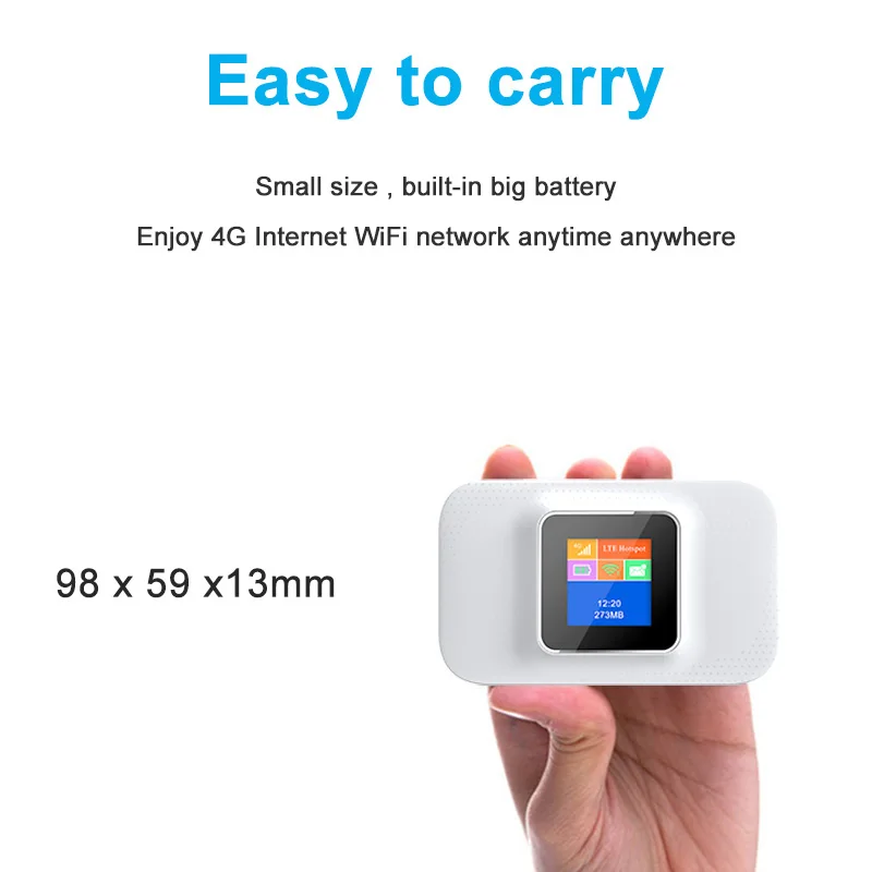 4G SIM card wifi router color LCD display lte modem Sim Card Router pocket MIFI hotspot built-in battery portable WiFi