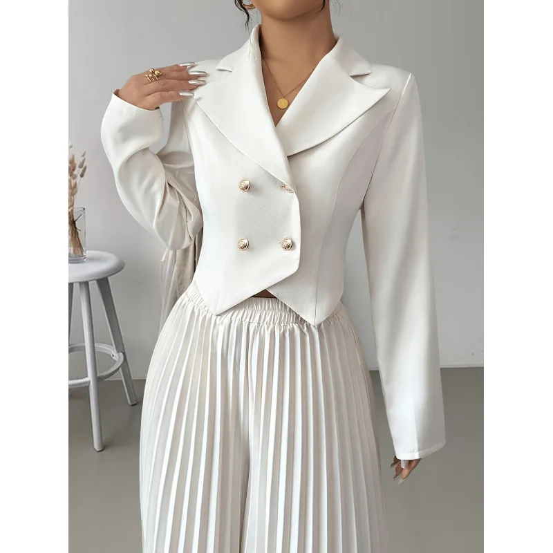 

Women's Fashion Suit Set H 64536 Spring Season Cross-Border Ladies' Western Suit Ensemble No Brand Registered Trademark