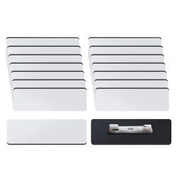 16Pcs/32Pcs Sublimation Blank Name Tag Sublimation White Badges Pin DIY Blank Name Badge Heat Transfer Name Tag