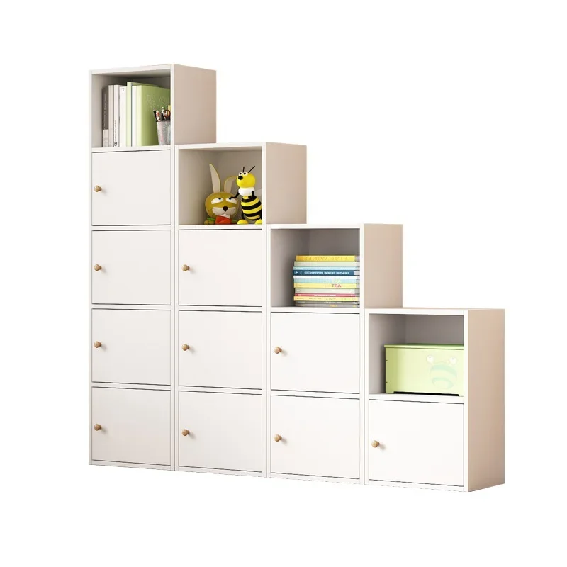 Solid wood lattice locker, storage cabinet, corner cabinet, floor-to-ceiling household bedroom, high and low  bookcase