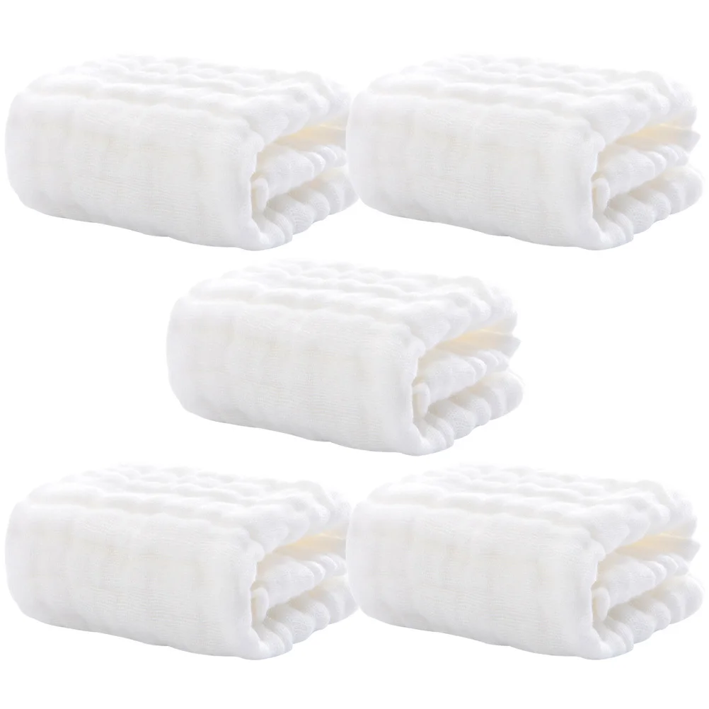 

5Pcs Pure Cotton Baby Washcloths Soft Drool Saliva Face Towel Burp Cloth Infant Towels Absorbent Baby Washcloths
