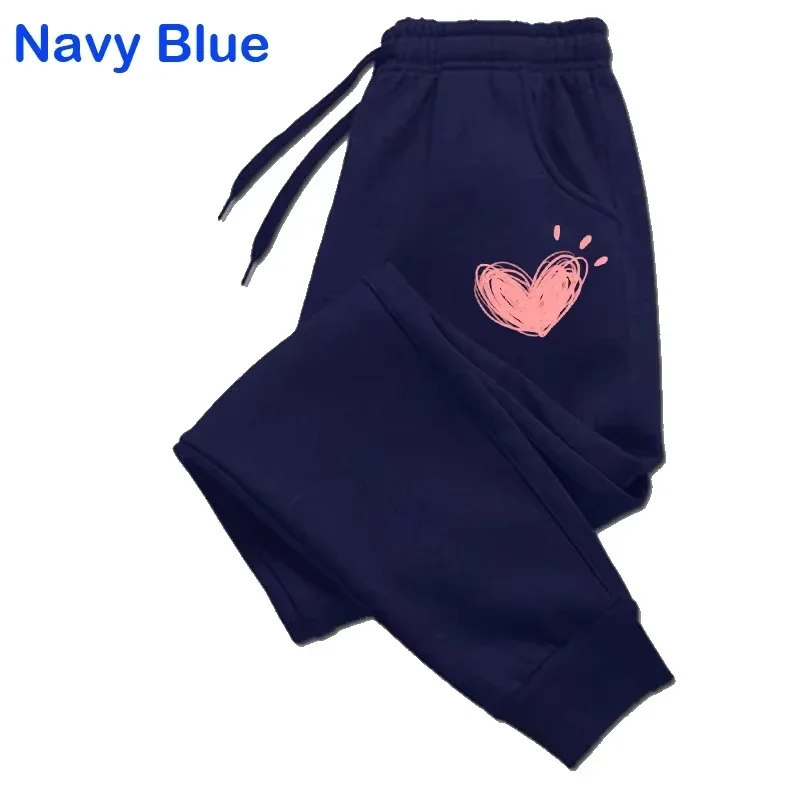 

Trendy and cute heart-shaped printed sports pants with casual fashion and plush sweatpants, gothic retro street style