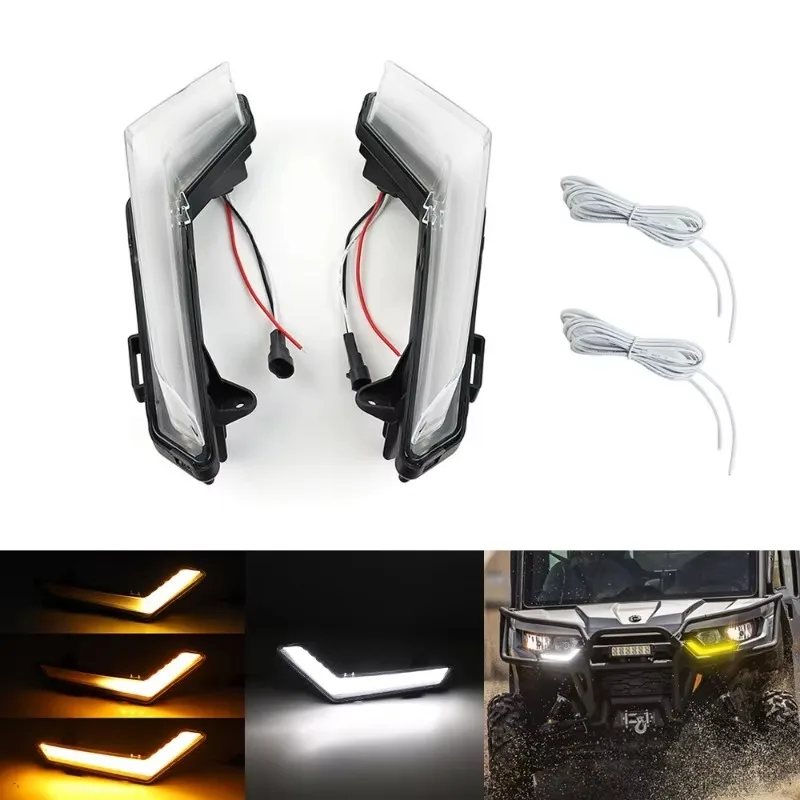 Poer Can-Am Defender Lights Luci di firma a LED anteriori Indicatori di direzione Defender Max 2020+ / Commander Max 2021+