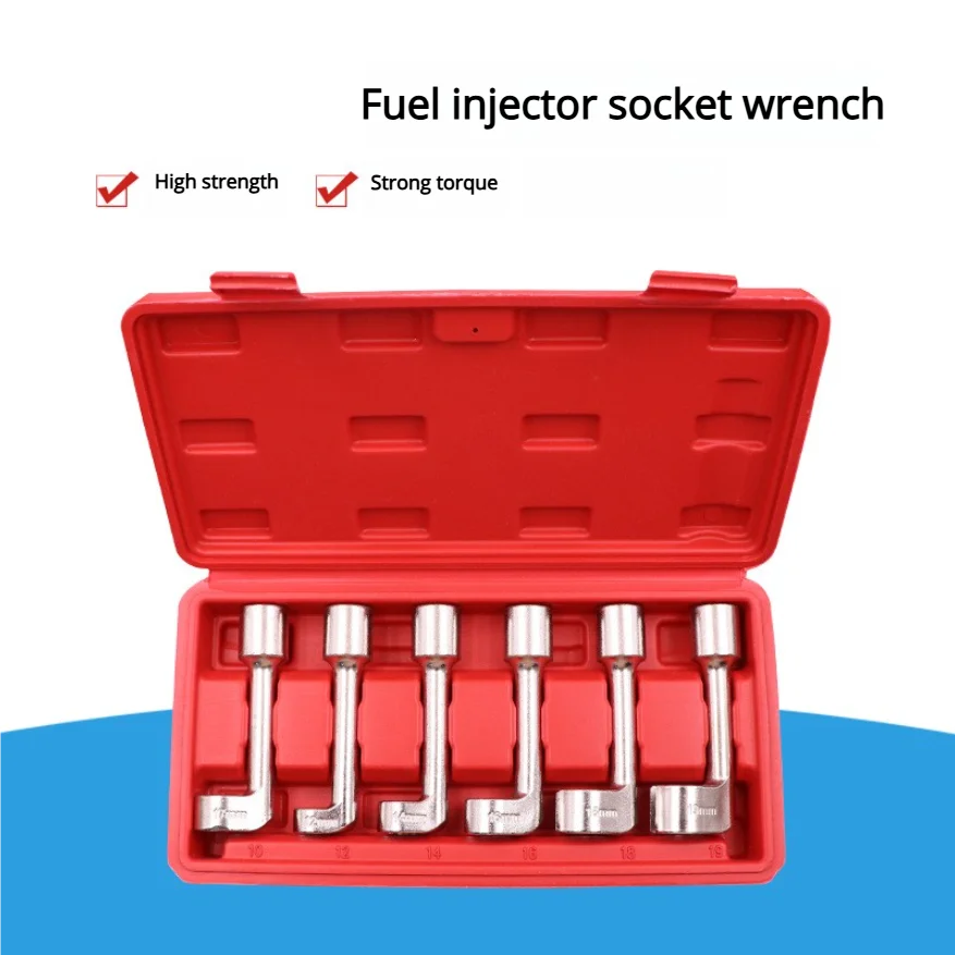

Fuel Injection Pipe Socket Wrench for Auto Repair, Single L-shaped Socket Spud Wrench, Hex Key, Socket Wrench Repair Tool Set