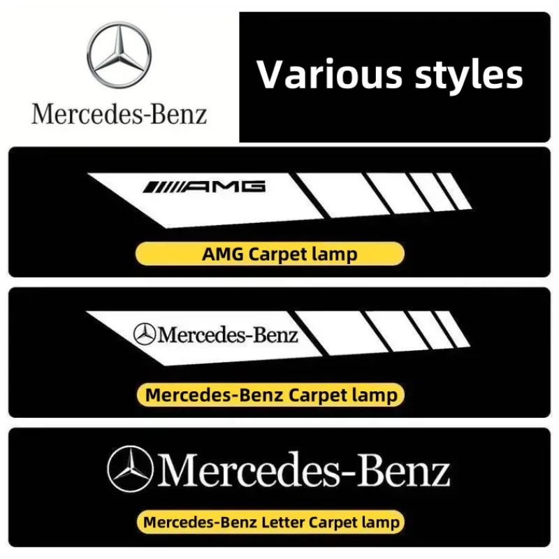 Lámpara de alfombra automática para mercedes-benz Clase C W205 E clase W213 GT, espejo retrovisor de puerta de bienvenida para AMG, luz de ala de Ángel, decoración de coche