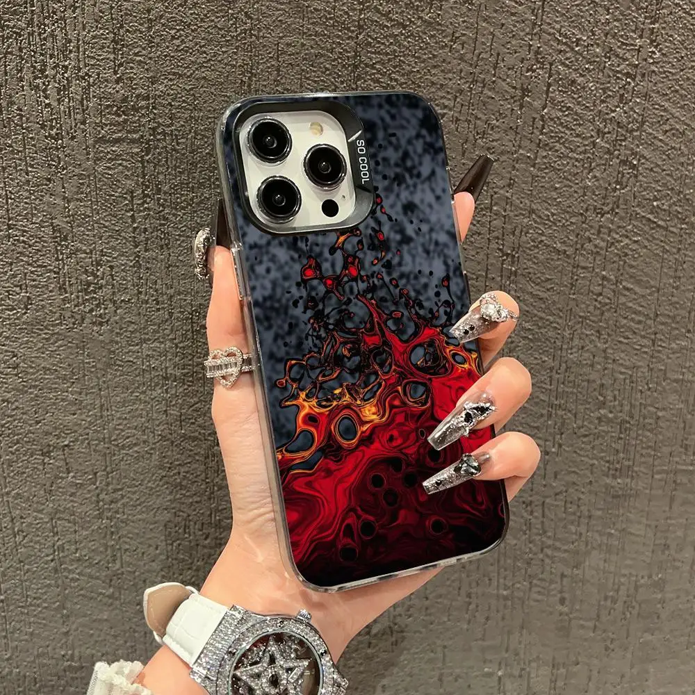 

Red flame pattern Phone Case case for iPhone17 16 15 14 13 12 11 Pro/ Max/Plus shock-proof rear cover anti-fingerprint