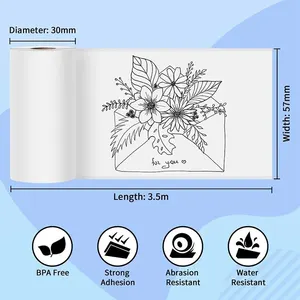 Mini HD portable printer, thermal, universal paper, self-adhesive paper, label label, phone printing, image, photography, 57mm 8 Main sales paper sales - №3