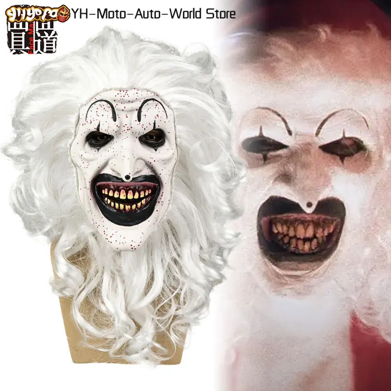 

Mask Art The Clown 3 Bloody Latex Joker Scary Terrifier Cosplay Masks Full Face For Women Men Halloween Cosplay Accessories)