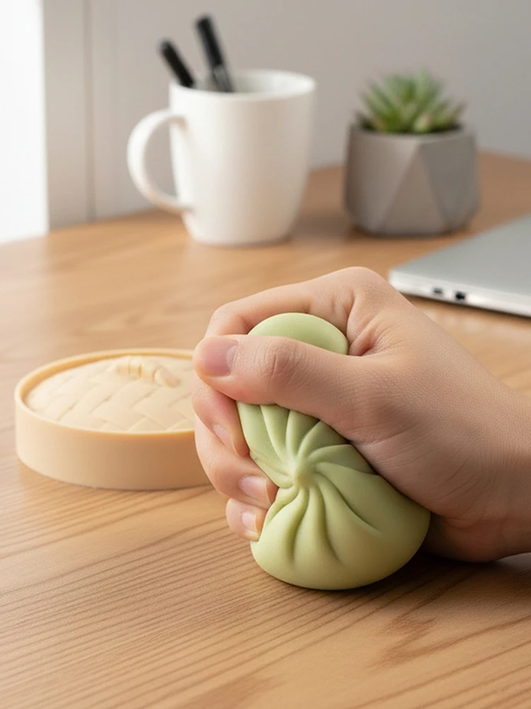 ของเล่นบันเบา บอลบีบสโลว์รีบาวด์ รูปทรงอาหาร พร้อมกระติกนึ่ง ของขวัญวันเกิดและวันหยุดสำหรับเด็ก ผู้มีภาวะออทิสติก และสมาธิสั้น