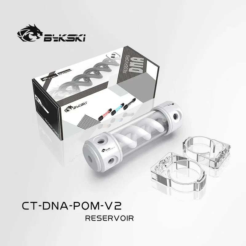 

Bykski Reservoir Length 190/260MM X 50MM POM Acrylic Double Helix T-Virus Cylindrical Water-Cooled Coolant Tank /White DNA Color