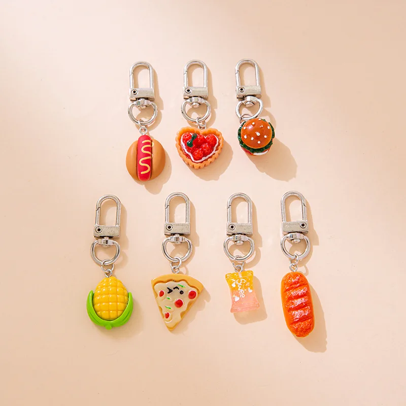 hamburger keychain Diy Simulated Hamburger for Key Ring Cute 3D Burger Keychain for Room Handbag Purse Cellphone Backpac