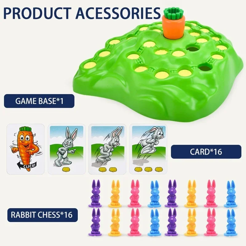 Lapin piège jeu jouet lapin Cross Country course filature navet goutte jeu de société jouet éducation précoce enfants jeu de société jouets