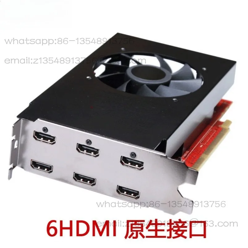 R7350 multi-screen graphics card one drag six ports graphics card 6 split screen computer high definition HDMI interface new