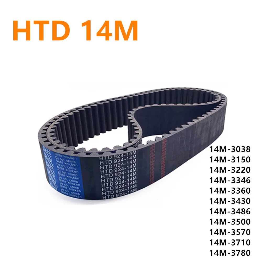 Width 30mm 40mm 50mm 60mm HTD 14M Timing Belt 3038-3780mm Rubber Banda sincrona Synchronous Belt Cinturón de tiempo