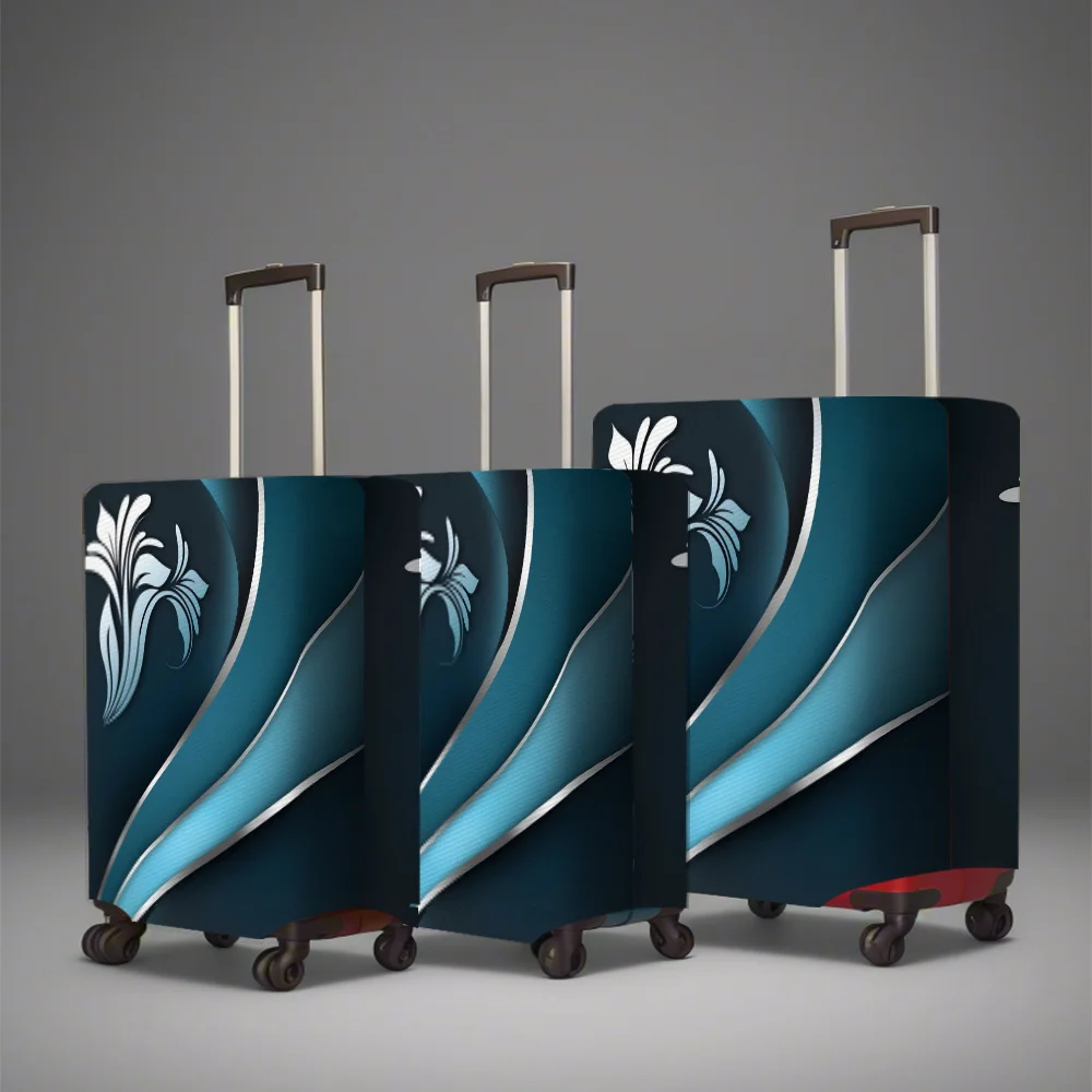 

Blue patterned suitcase cover, flexible suitcase cover, foldable and washable, essential travel accessories for business travel