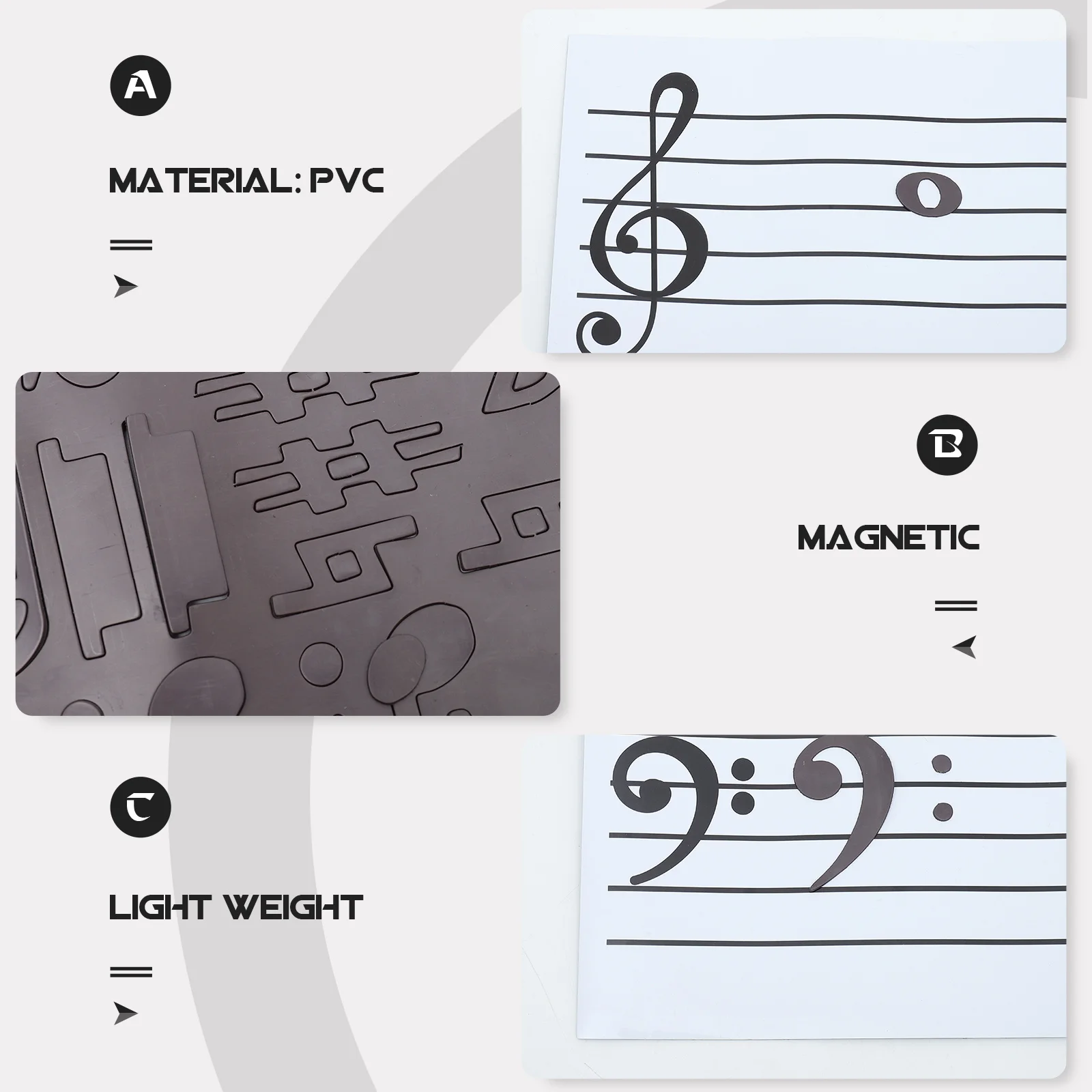 

1 set Piano Note Magnetic Stickers Writable Reusable Whiteboard Music Teaching Tool For Students Teachers Notation Practice