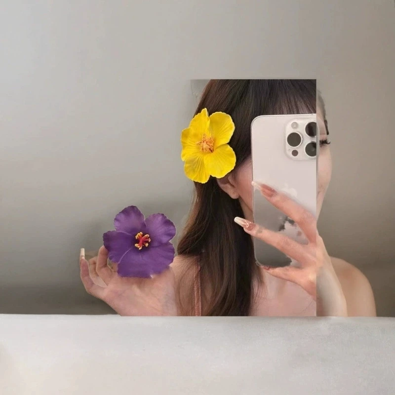 

Stylish And Simple Bohemian Style Simulated Lace Clips For Seaside Holiday Photo Taking Atmosphere Hair Accessories For Women