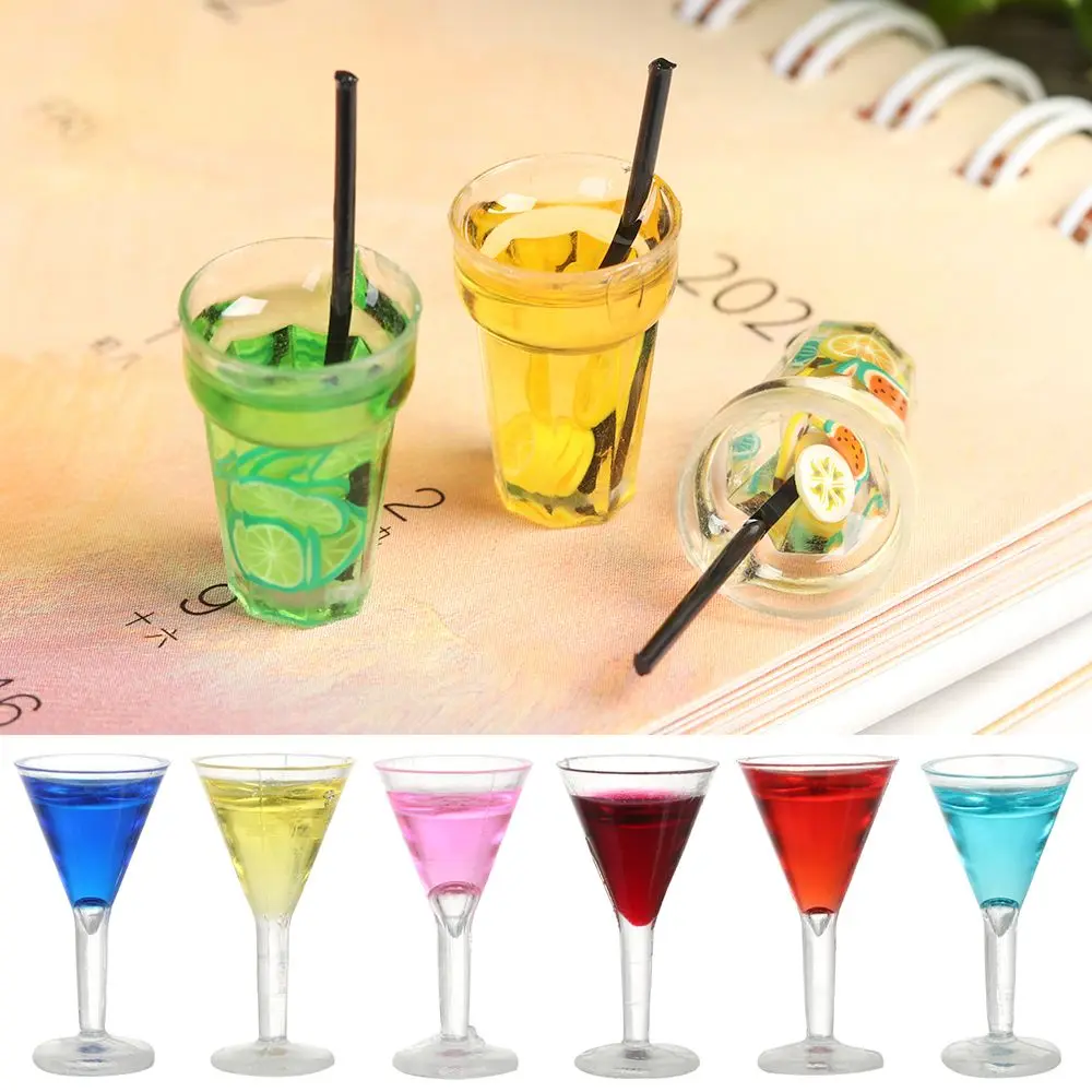 1 Stuk Baby Geschenken Micro Landschap Diy Cocktail Miniatuur Eten Spelen Schieten Mini Fruit Thee Scene Model Pophuis Accessoires