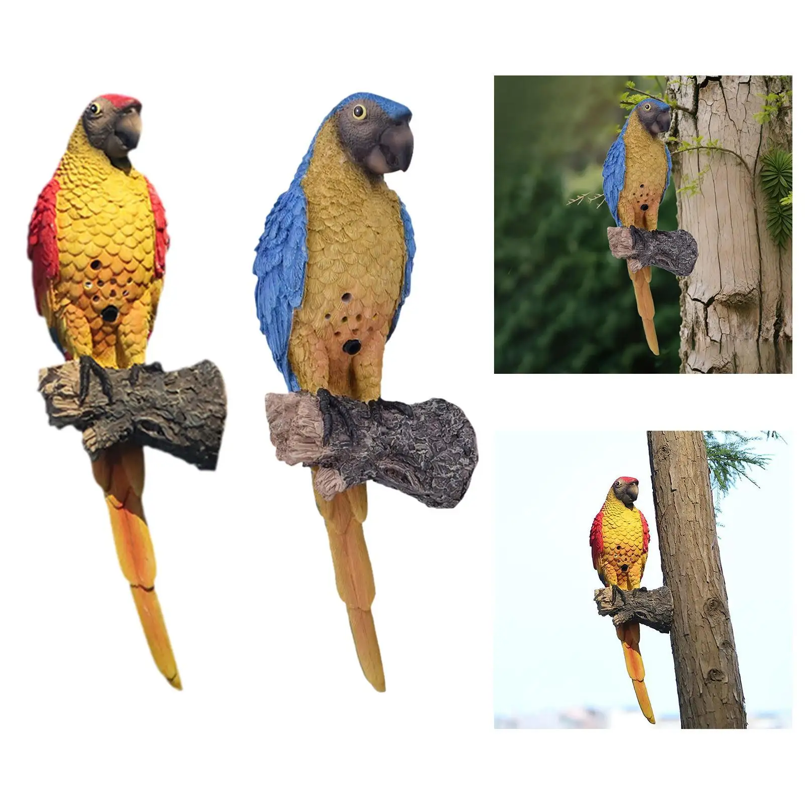 

Recordable Talking Parrot Ornament, 4 x 3.7 x 13 Inch Bird Figurine, for Balcony