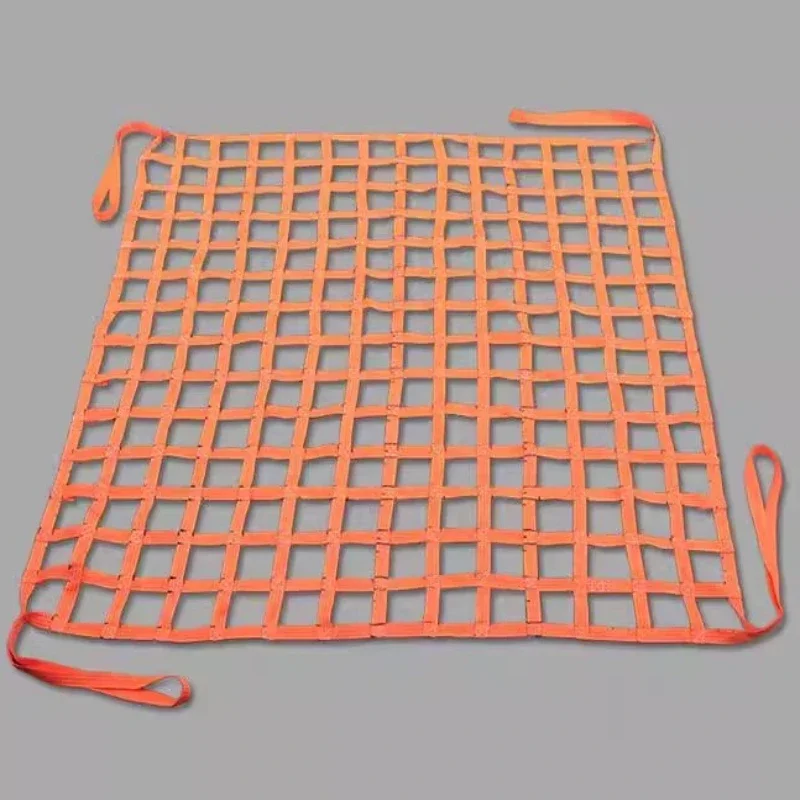 Flat Woven Mesh Bag Lifting Nets for Logistics Transportation Marine Industrial Use Wear Resistant High Load Bearing Grid Rope