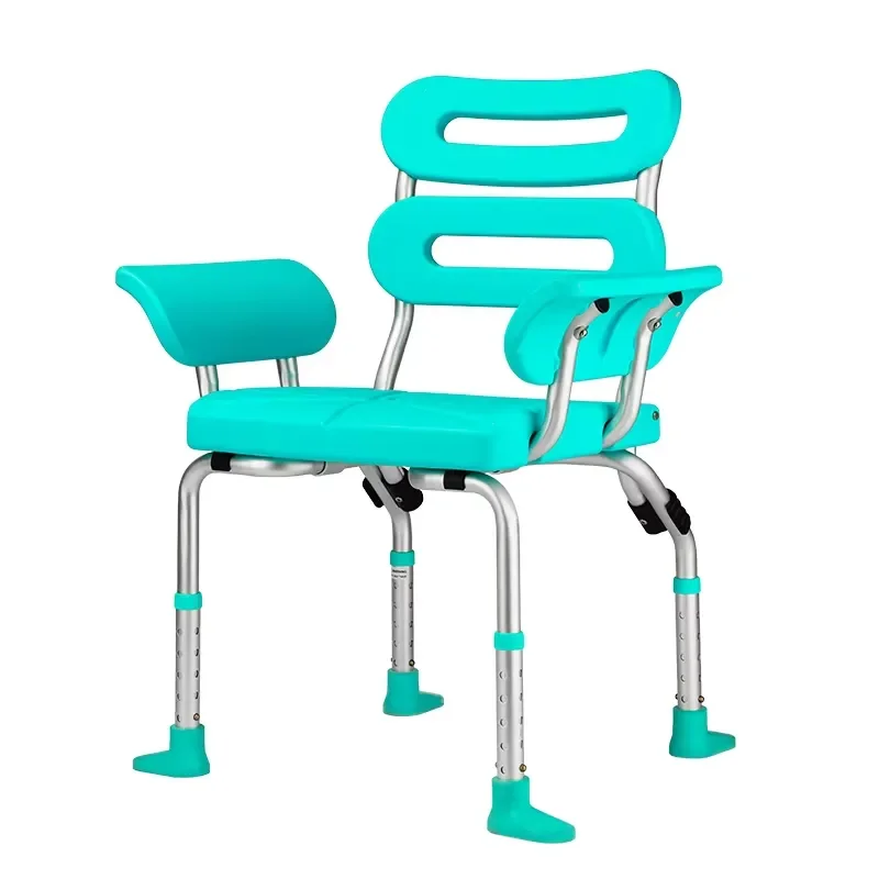 Foldable Shower Chair Aluminum Alloy Non Slip Bath Seat for Elderly Heavy Duty 136kg Load Capacity Safety Bathroom Stool Aid