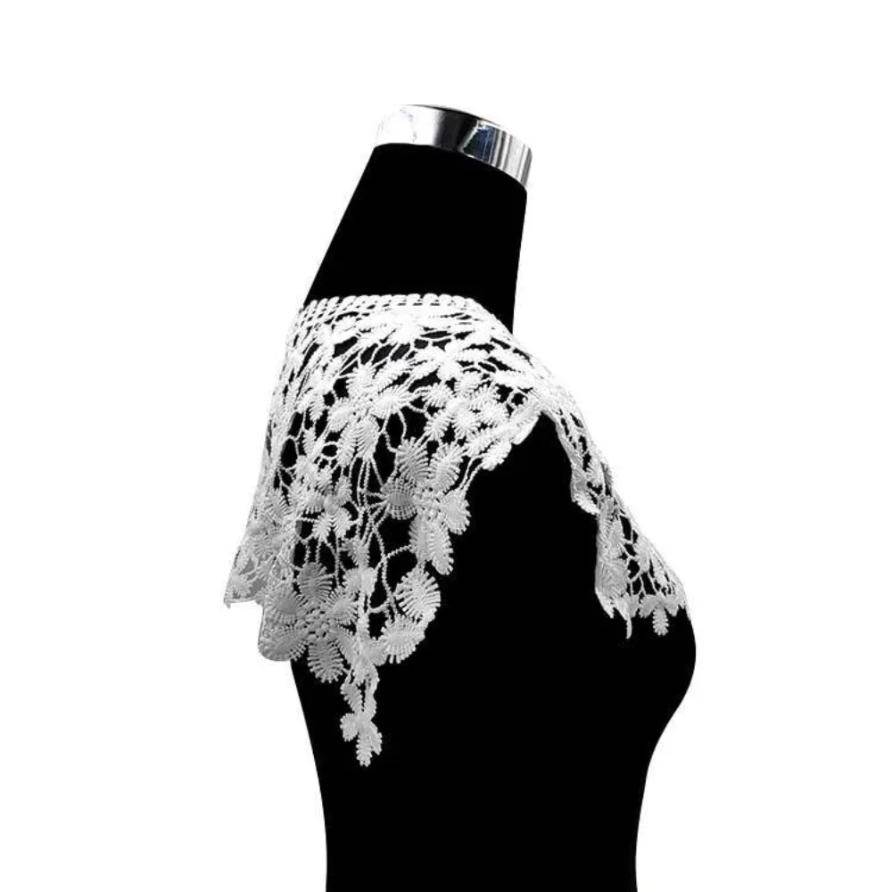 رائعة أزياء من الدانتل العنق نسيج الدانتيل الكروشيه تصميم وهمية العنق طوق DIY أنيقة شال سترة المؤنث الزخرفية