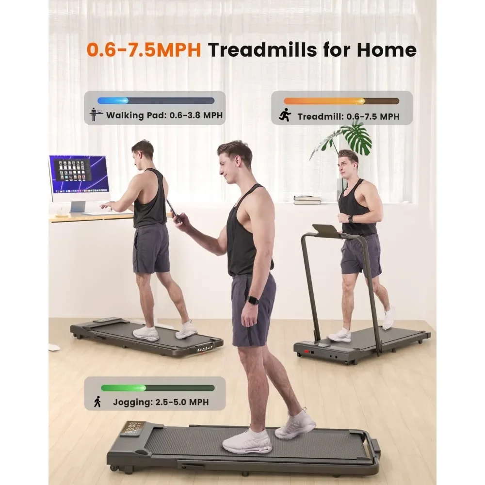 3 in 1 Walking Pad Treadmill- 3.0HP Folding Treadmills for Home Easy to Store,