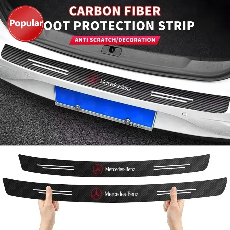 

# 1 шт., защитная наклейка на задний бампер багажника автомобиля из углеродного волокна для Mercedes Benz AMG W204 W124 W201 W202 W212 W22