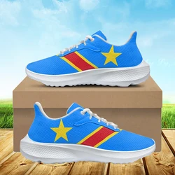 INSTANTARTS Congo Flag Print Men Vulcanized Walking Running Shoes Unisex Casual Lightweight Tennis Shoes Athletic Sports Shoes