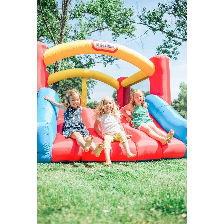 Slide Inflatable Bouncer Includes Heavy Duty Blower With GFCI, Stakes, Repair Patches, And Storage Bag, for Kids Ages 3-8 Years