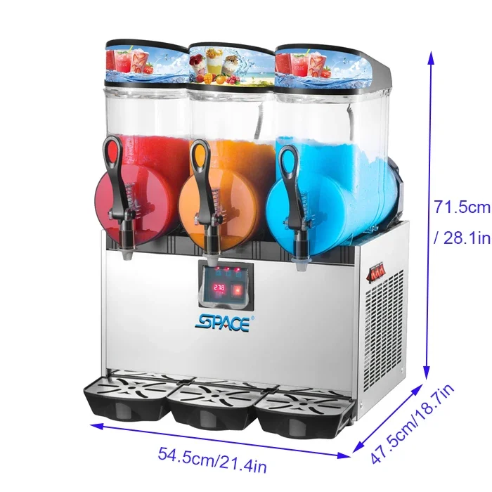 

SPACE 3 Bowls Frozen Ice Slushie Frozen Drink Slush Machine With LED Light SC-3