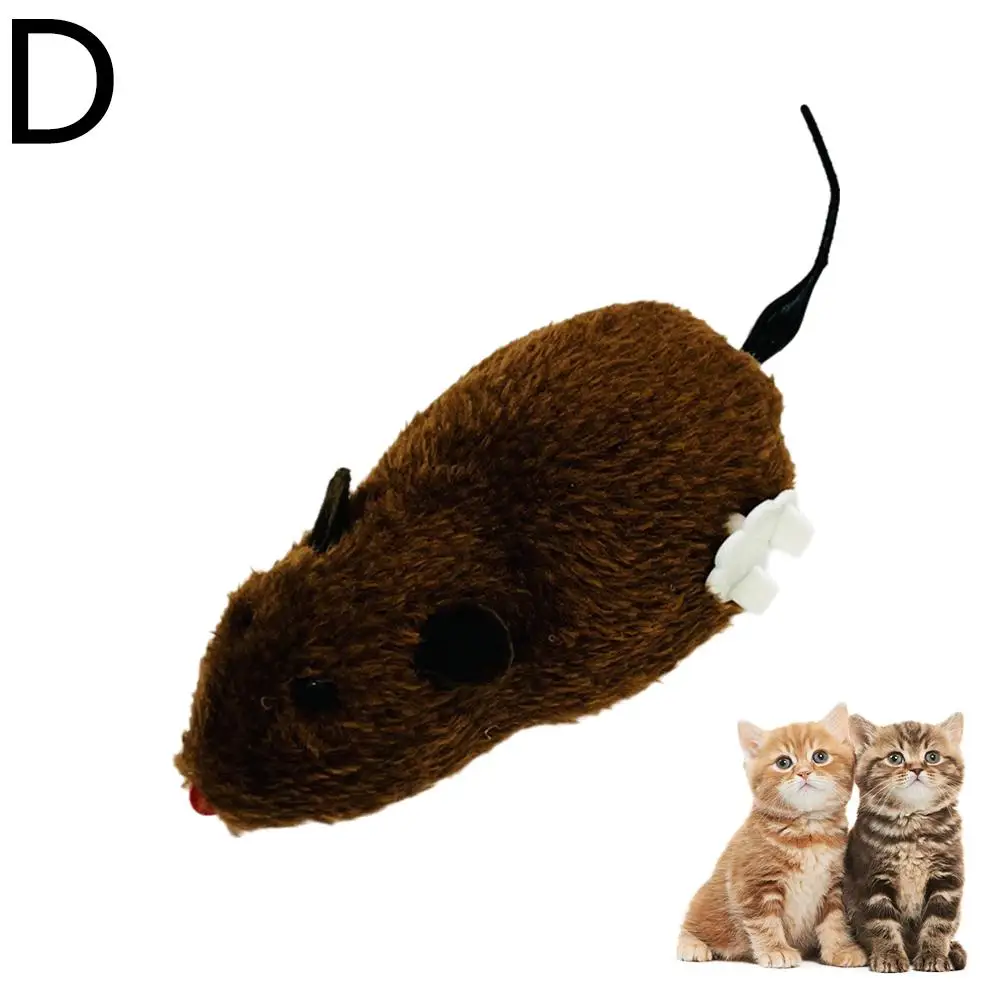 Cute Wind-Up Rat Toys Realistic Plush Rat Toys Novelty Running Racing Mouse Clockwork Toys Interactive Toys For Pets Suppli C6V9