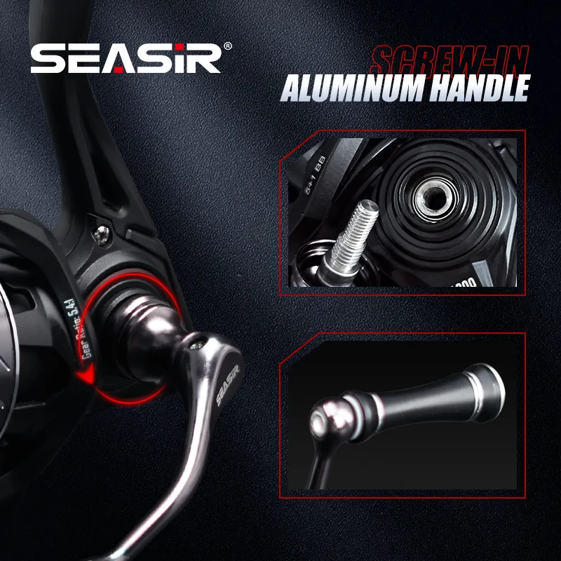 SEASIR Stream Spinning Reel 139g Ultralight Carbon Washers 6Kg Max Drag Metal Grip 5+1BB 5.4:1 Freshwater Saltwater Fishing Reel