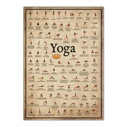Yoga Pose Poster Astanga Retro Art Abstract Bedroom Living Room Canvas Decoration Painting Gift