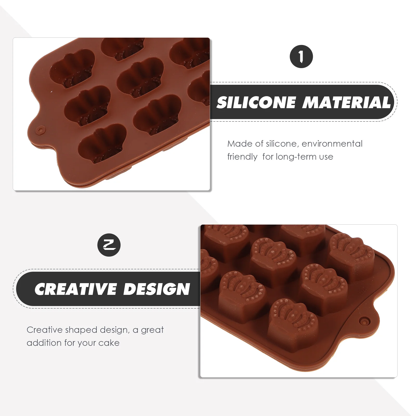 

2Pcs Creative Silicone Chocolate Molds Baking Gadgets Candy Fondant Non Stick Cake Tools Creative Baking Tools