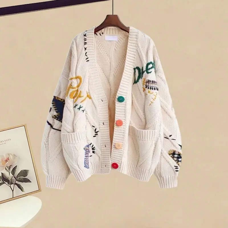 Women's Autumn Winter New Vintage Knit Sweater+sexy Sling Skirt 2-piece Suit 2025 Korean Elegant Loose Coat Dress Matching Set - Image 4