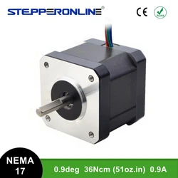 0.9 Degree Nema 17 Stepper Motor 36Ncm (51oz.in) 0.9A 4-lead 40mm Length for DIY 3D Printer CNC Robot