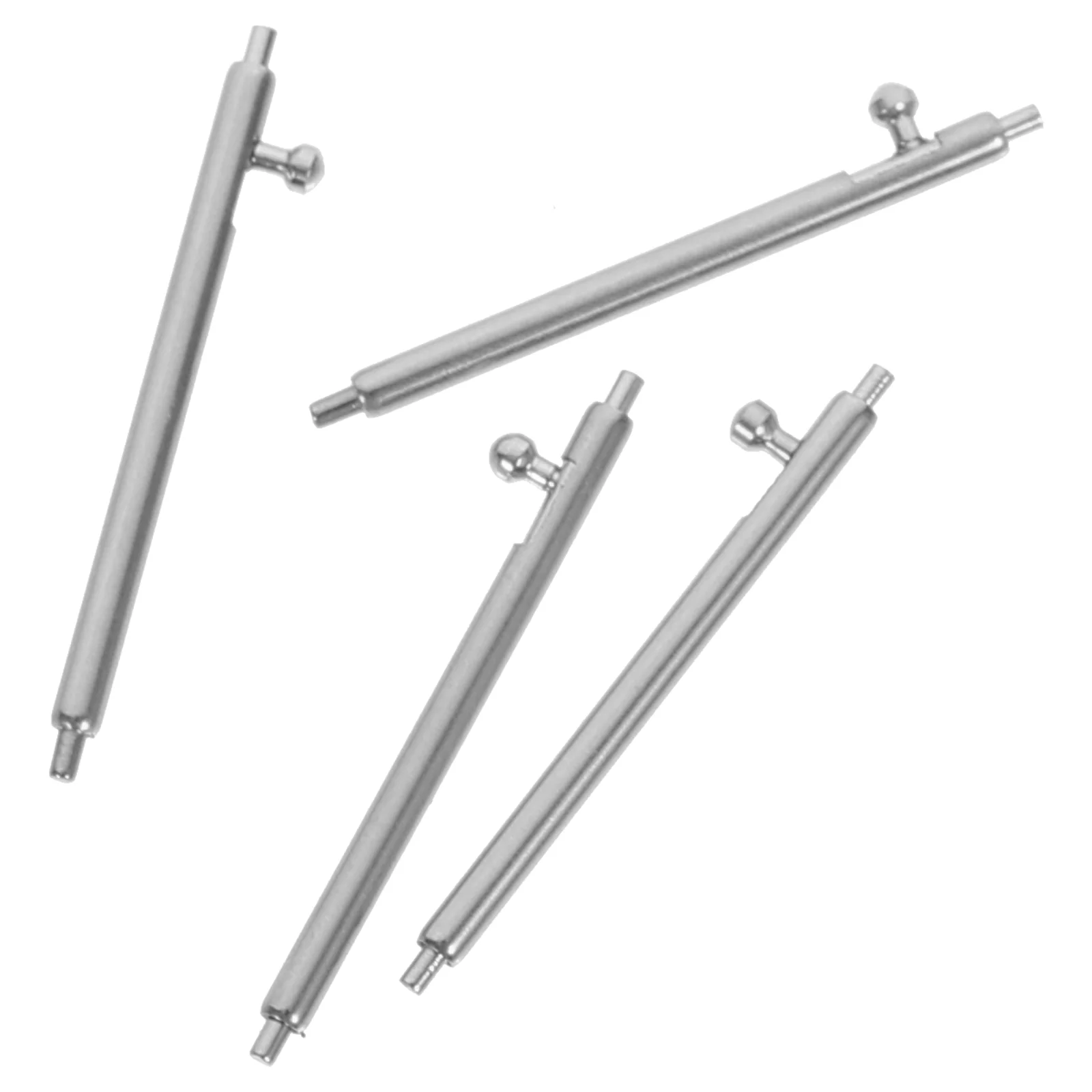 4 Pcs Watchband Quick Release Tube Raw Ears Watches Supplies Replaceable Pin Silver Stainless Steel Link Accessories