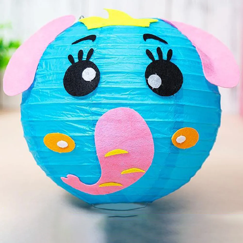 

5pcs Children'S Diy Lantern Material Decorations Kids Paper Lanterns With Lights Decorative Lanterns For