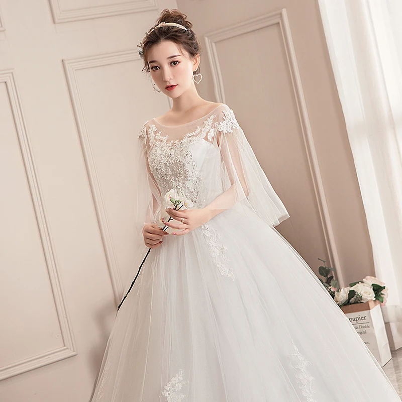 Wedding Dress Lace Up Ball Gowns New Bride Princess Plus Size Wedding Dresses Dream  Vestido De Novia