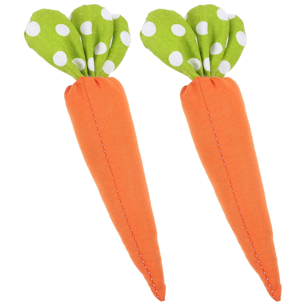 ของตกแต่งรูปแครอท 2 ชิ้น ทำจากผ้า รูปทรงเหมือนจริง สำหรับตกแต่งเทศกาลอีสเตอร์ งานปาร์ตี้ ตกแต่งโต๊ะ บ้าน สำนักงาน สวน ของตกแต่งปลอม