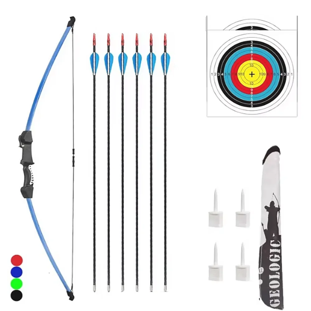 

Archery Bow 45" Start Recurve Bow Outdoor Sports Game Hunting Toy Gift Bow Kit Set with 2 Target Faces