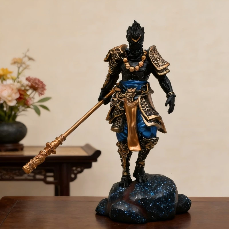 Mythical Monkey Warrior Resin Statue Large Collectible Figure Home Living Room Centerpiece Decor For Collectors And Gamers