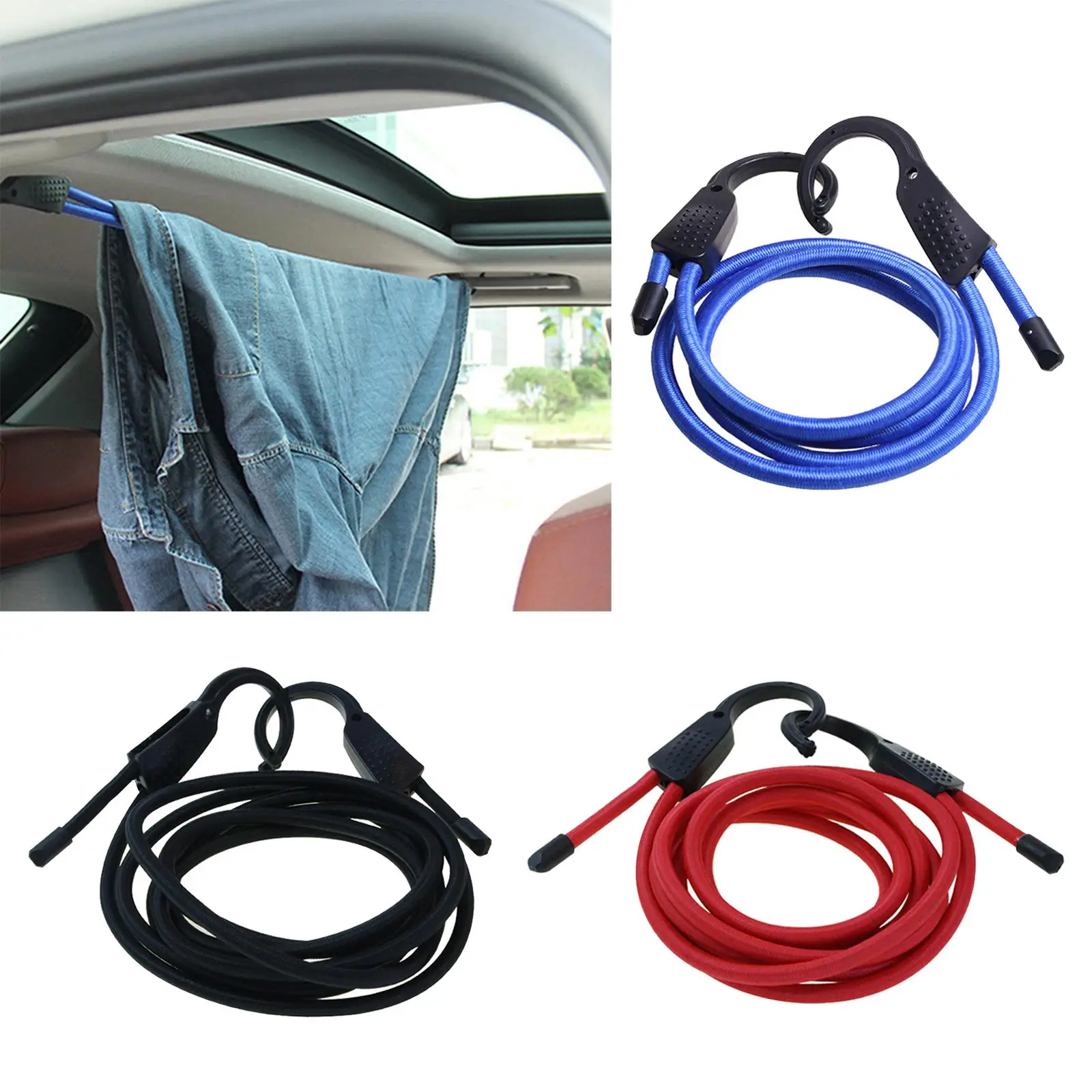 Rubber Elastic Strap Tie Down Straps Cargo Straps for Camping Trunk RV