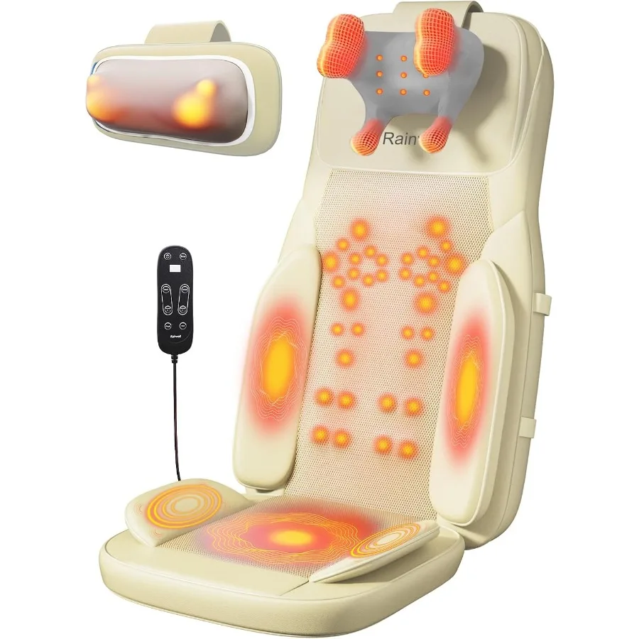 

Shiatsu Neck and Back Massage Cushion with Heat - 4D Deep Tissue Kneading Full-Back Massager for Relief Tension Adjustable Inte