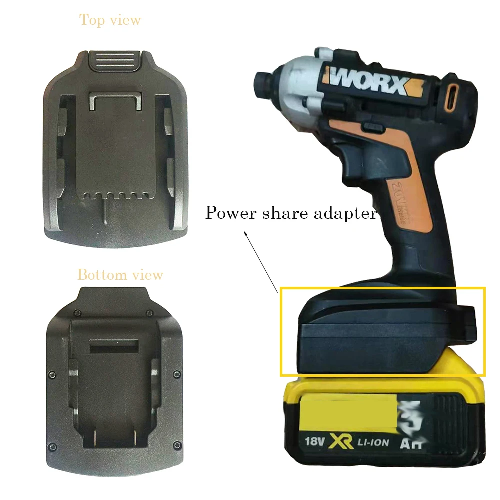 Adapter for Dewalt 20V max battery convert for Worx 20V  tool WX840L.9 20V Power Share  Nail & Staple Gun tool use