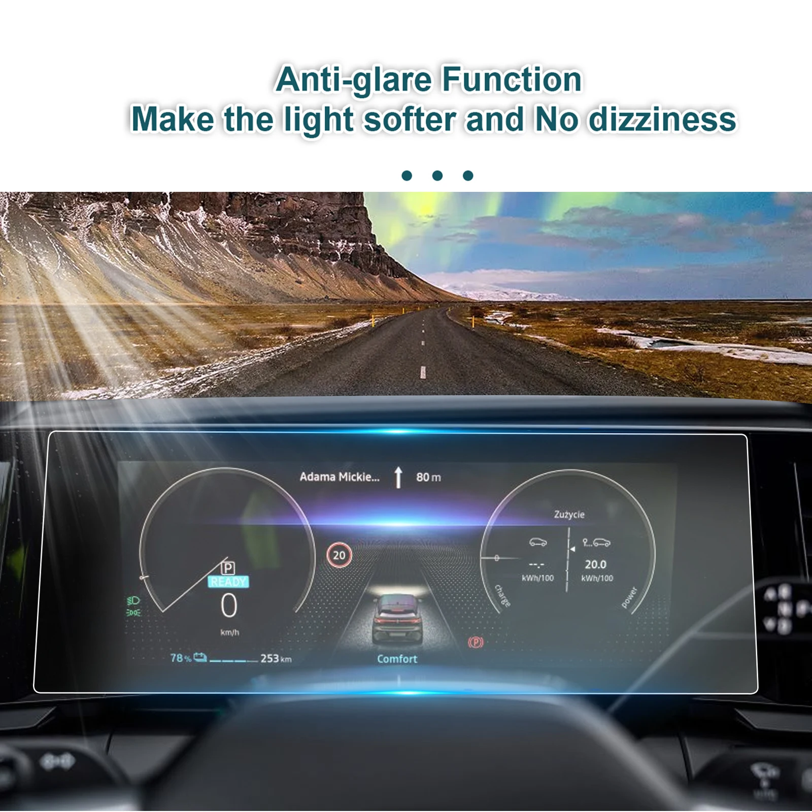 LFOTPP Nano-Displayschutzfolie für Renault Megane E-Tech/Austral, Auto-Navigationsinstrument-Display, Renault Megane Zubehör – Detail 13